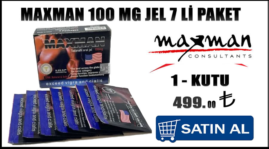 Maxman 100 mg jel 7 li paket sipariş et