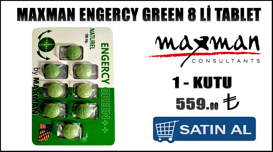 Maxman engercy green 8 li tablet Erkek güç artırıcı ilaçlar online